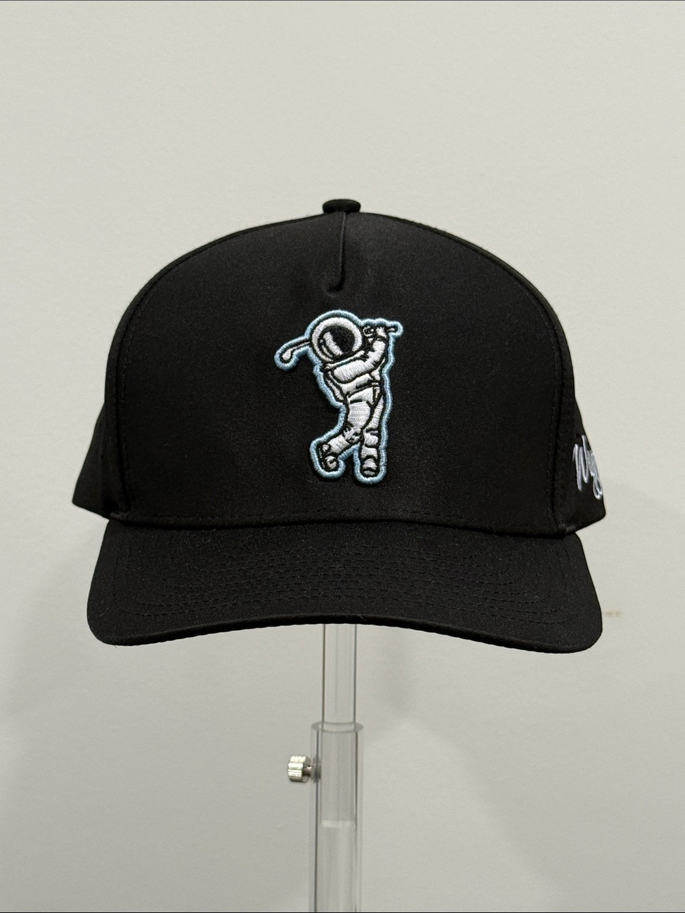 Waggle Golf "Moon Shot" Astronaut Snapback Black Hat Perforated Back Panels OS